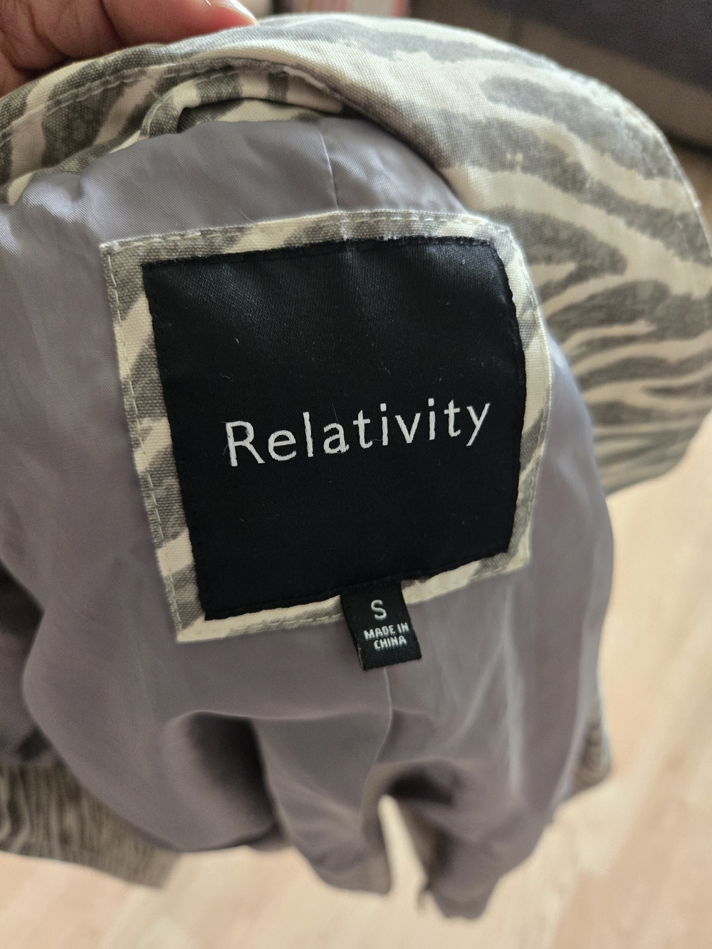 Relativity Zebra-Print Jacket in Beige and Gray - Picture 3 of 3